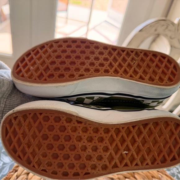 Vans Kids Olive Checkered Slip-On Sneakers - Picture 4 of 6